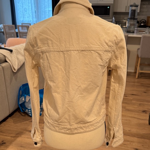 Maison Labiche Cream Jean Jacket with Heart Patch - Picture 7 of 9